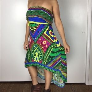 Flying Tomato Multicolored Strapless Dress